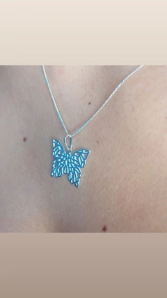 GARGANTILHA COM PINGENTE BORBOLETA PRATA925 - comprar online