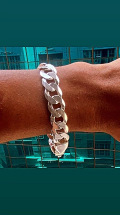 PULSEIRA GRUME PRATA925 14MM FLET - comprar online