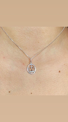 GARGANTILHA COROA E ARO PRATA925 - I C Pratas Joalherias