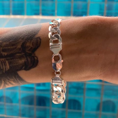 PULSEIRA PRATA925 GRUME 11,5MM FLET na internet