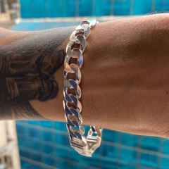 PULSEIRA PRATA925 GRUME 11,5MM FLET