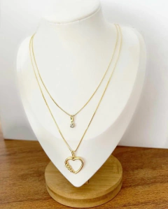 COLAR DUPLO MÃE FOLHEADO OURO18K