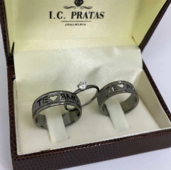 ALIANÇA BLACK CNC - I C Pratas Joalherias