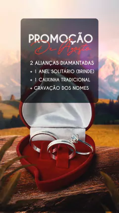 COMBO ETERNA PAR DE ALIANÇA +ANEL SOLITARIO BRINDE - loja online