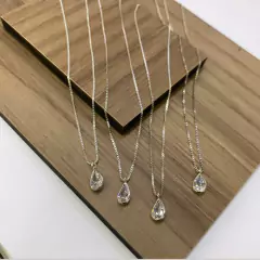 Gargantilha Ponto de Luz Gota Zirconia Prata925