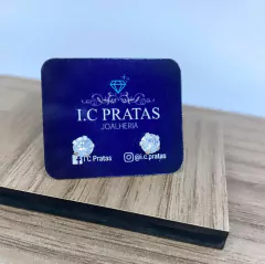 BRINCO PRATA 5MM REDONDO ZIRCONIA BRANCA