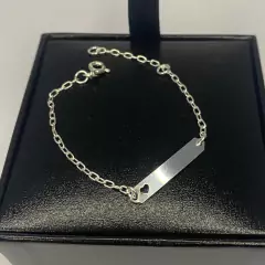 PULSEIRA INFANTIL CHAPINHA CORAÇÃO PRATA925