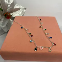 GARGANTILHA CHOKER 40/45 15PEDRAS VERDE - comprar online