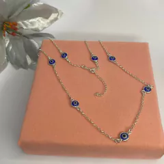 GARGANTILHA 9 -OLHOS GREGOS AZUL ESCURO