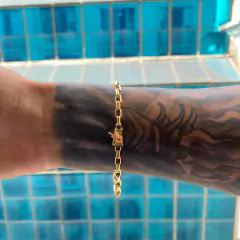 PULSEIRA VENEZIANA 4MM C/ FECHO GAVETA BANHADA A OURO18K