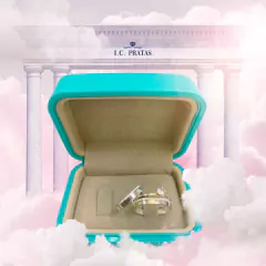 PAR DE ALIANÇAS MARIA + ANEL SOLITARIO - I C Pratas Joalherias