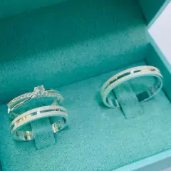 COMBO PAR DE ALIANÇAS FUZEIS 3MM + ANEL SOLITARIO BRINDE - comprar online