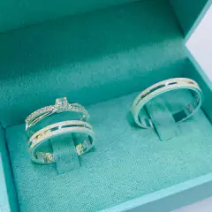 COMBO PAR DE ALIANÇAS FUZEIS 3MM + ANEL SOLITARIO BRINDE na internet