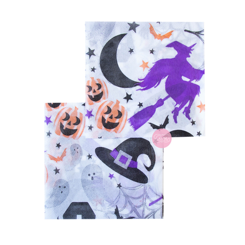 servilletas halloween blancas x20