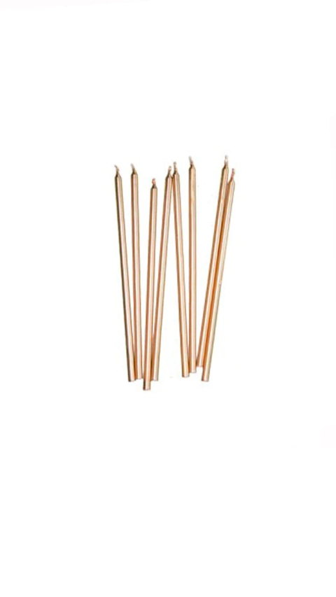 Vela larga metalizada rose gold x1