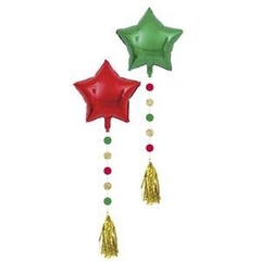 set globos estrellas con borlas x2