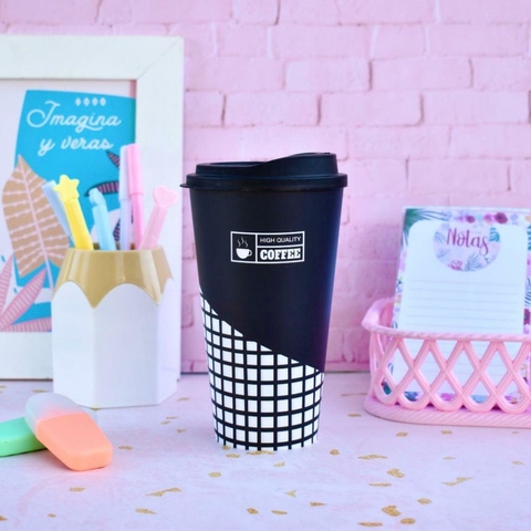 VASO COFFEE BLANCO Y NEGRO
