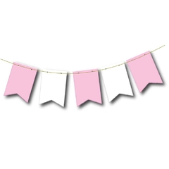 banderin rosa y blanco