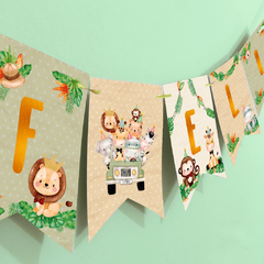 banderin feliz cumpleaños baby safari