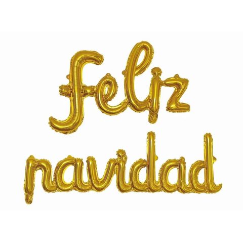 globo feliz navidad dorado