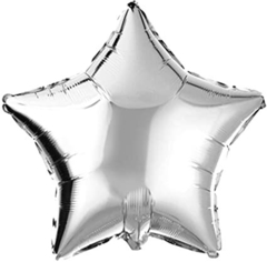 globo estrella plateada x1
