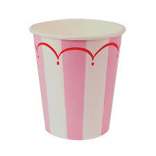 vasos pink stripes x12 - comprar online