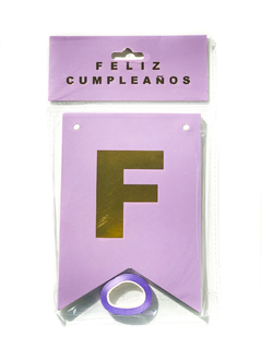 cartel feliz cumpleaños violeta