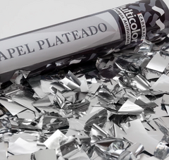 mortero lanza papelitos plateado x1