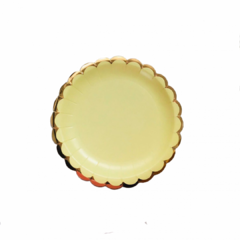 plato amarillo onda dorada x8