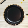 plato negro onda dorada x8