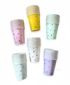 vasos colores estrellas doradas x10