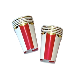 VASOS RAYAS CON DORADO X10 - tienda online
