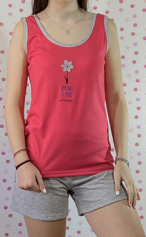 Art. 407 PIJAMA MUSCULOSA FLOR Talle 1-4 NINA