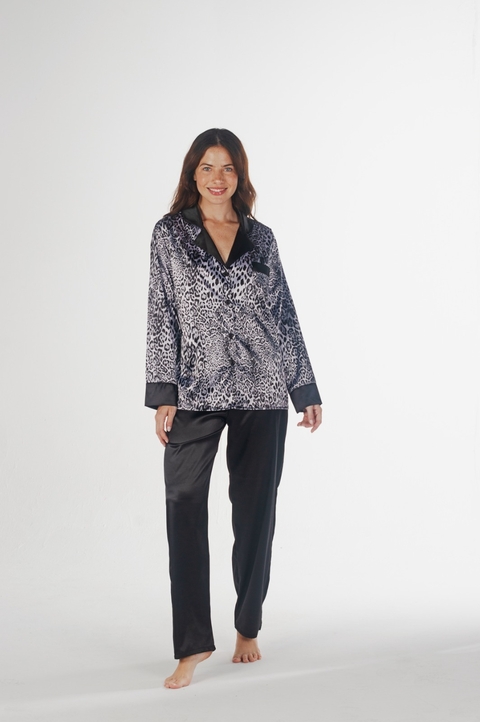 Art. 352 PIJAMA LARGO SATEN ANIMAL PRINT MARIA PIA