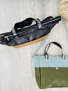MINI TOTE COMBINADA DE CUERO - tienda online