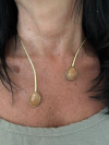 GARGANTILLA ALAM DOBLE PIEDRA BRONCE