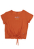 Blusa Viscose Bordado Paetê Laranja Ok & Pakita