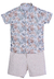 Conjunto Camisa Bermuda Estampada Azul Linna Valentina