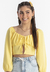 Cropped Infantil Amarelo Manga Longa Bobby Lulu - comprar online