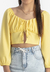 Cropped Infantil Amarelo Manga Longa Bobby Lulu