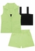 Conjunto Top Festa Shorts Blaser Neon Infanti