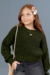 Blusa Infantil Tricot Cropped Verde Pakita