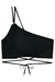 Cropped Amarração Um ombro só Preto Vic&Vicky - loja online