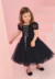 Vestido Tule Brilhoso Infantil Preto Festa Petit Cherie