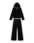 Conjunto jaqueta bomber e calça wide em plush Nina Go