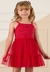 Vestido Casual Mon Sucré Com Tule Vermelho