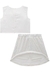 Conjunto de Blusa Boxy em Super Cetim e Saia em Paetê Kukiê na internet