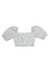 Blusa Cropped Cotton Bordado Branco Biliton