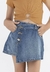 Short Saia Jeans Botoes Colorittá