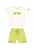 Conjunto Camiseta Meia Malha Bermuda Moletom sem Felpa Verde Colorittá
